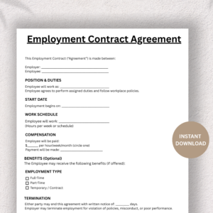 Ultimate Employment Contract Template – Simple, Secure & Fully Editable