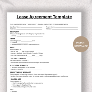Residential Lease Agreement Template – Editable & Ready to Use